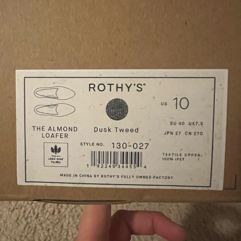 Rothy's Almond Loafer in Dusk Tweed